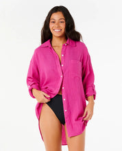 Load image into Gallery viewer, Rip Curl Premium Surf Holiday  Linen Button LS Womens Shirt
