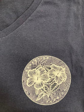 Load image into Gallery viewer, Sherry Women's Schematic Hibiscus V-Neck Tee

