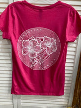 Load image into Gallery viewer, Sherry Women's Schematic Hibiscus V-Neck Tee
