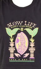 Load image into Gallery viewer, Rusty Slow Life Relaxed Womens Cropped Muscle Shirt
